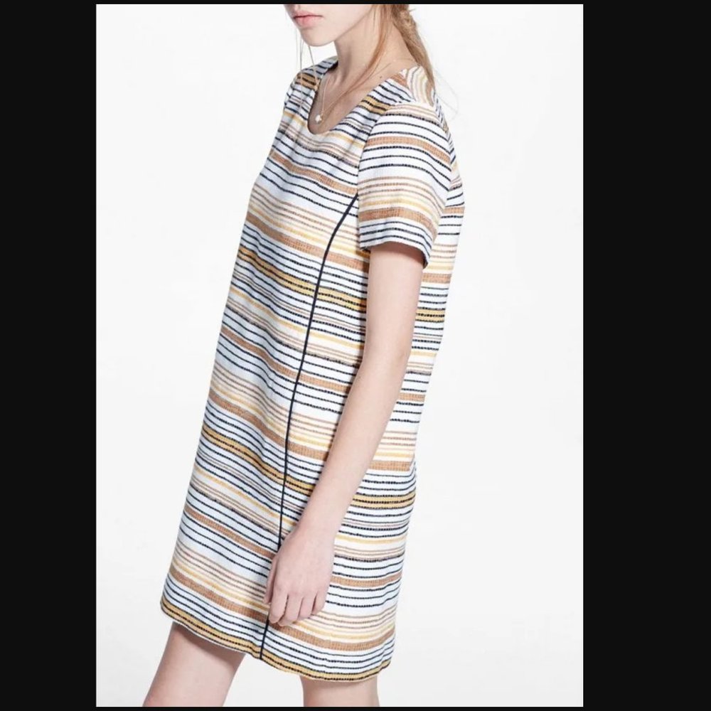 Mango Shift Striped Dress 60s style